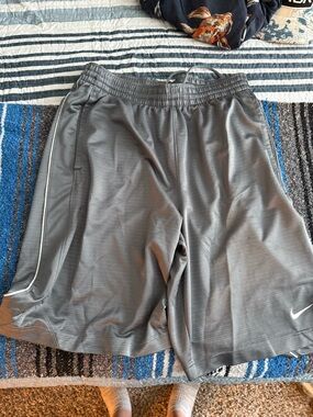 Nike Men’s Gray Athletic Shorts with White Trim